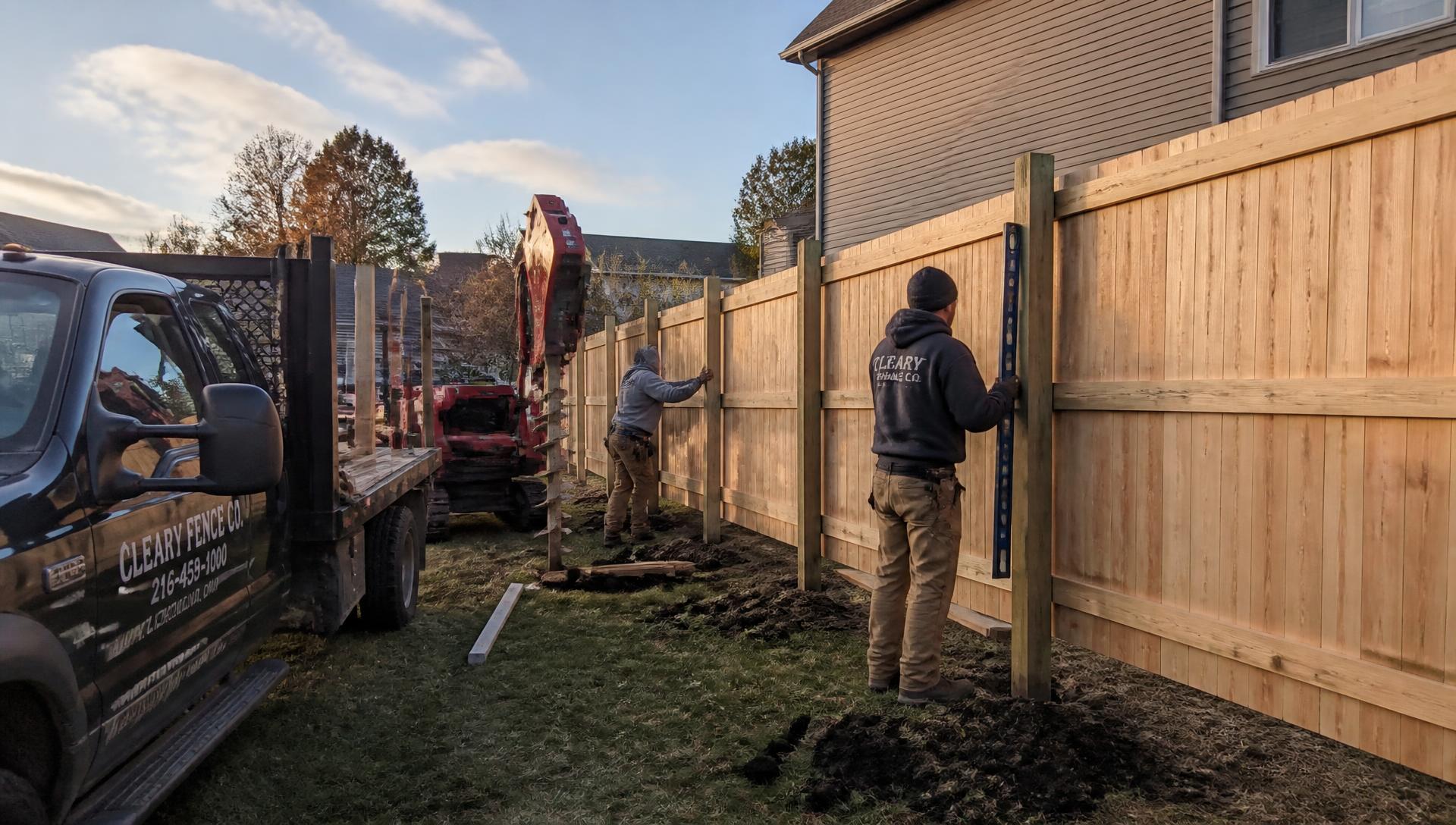 New wood privacy fence installed at a home in Fulton County, OH